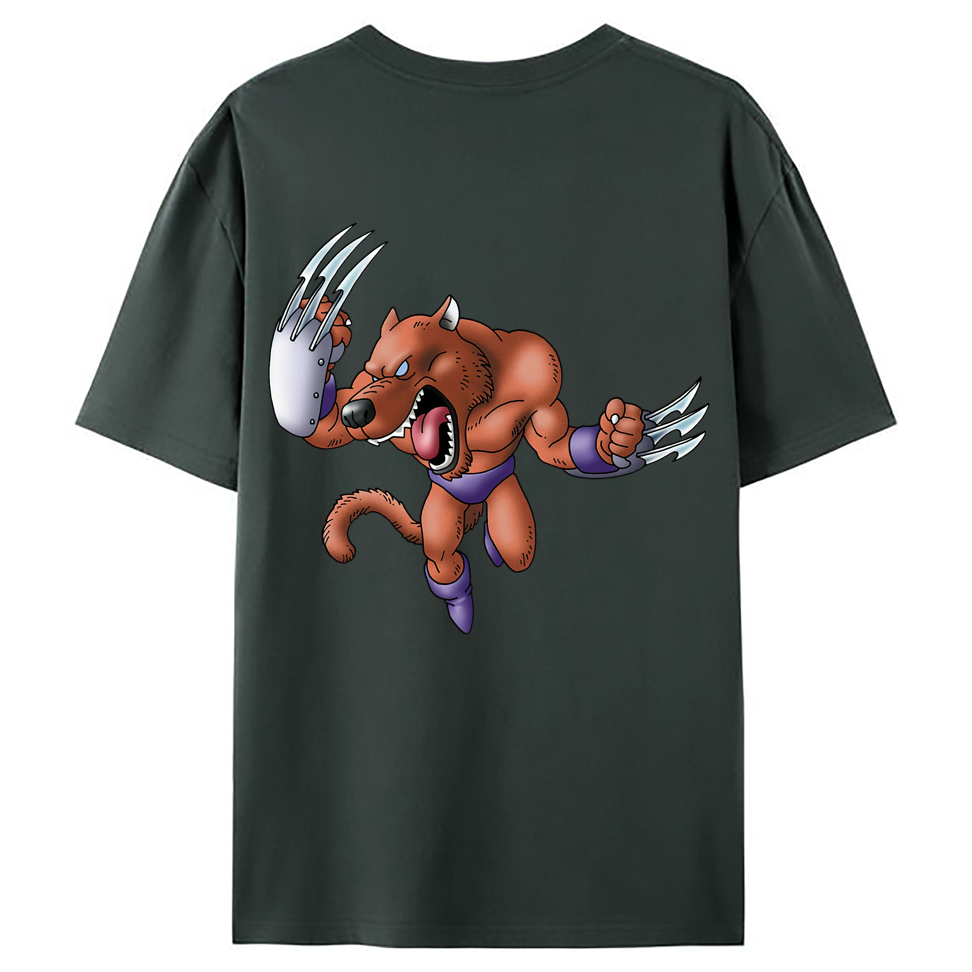 （画像用） ドラゴンクエスト Doragon Kuesuto Dragon Quest 綿100％ メンズ半袖Tシャツ（バックプリント） 通気性